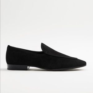 BRAND NEW Soft Leather Loaders ZARA size 10 Black